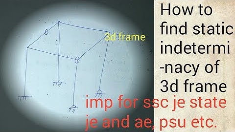 Static indeterminacy of a space frame or 3d frame