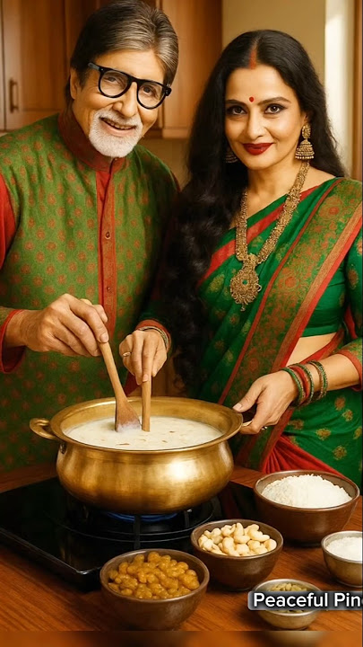 Rekha & Amitabh Cooking Kheer Together 🍯 | Sweet Bollywood Kitchen Moments  #trending #shorts #love - YouTube