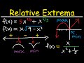 Absolute & Local Minimum and Maximum Values - Relative Extrema, Critical Numbers / Points Calculus