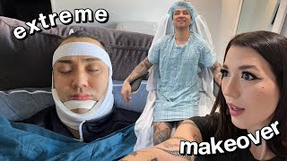 My Boyfriend Gets Plastic Surgery Vlog | Lipo, Chin Implant, Buccal Fat Removal + Final Reveal
