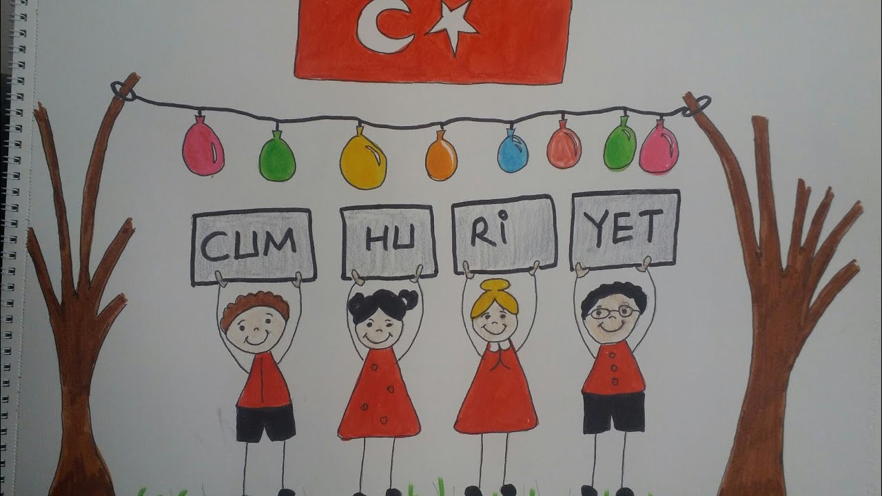 29 Ekim Cumhuriyet Bayrami Cizimi Cumhuriyet Bayrami Icin Resim