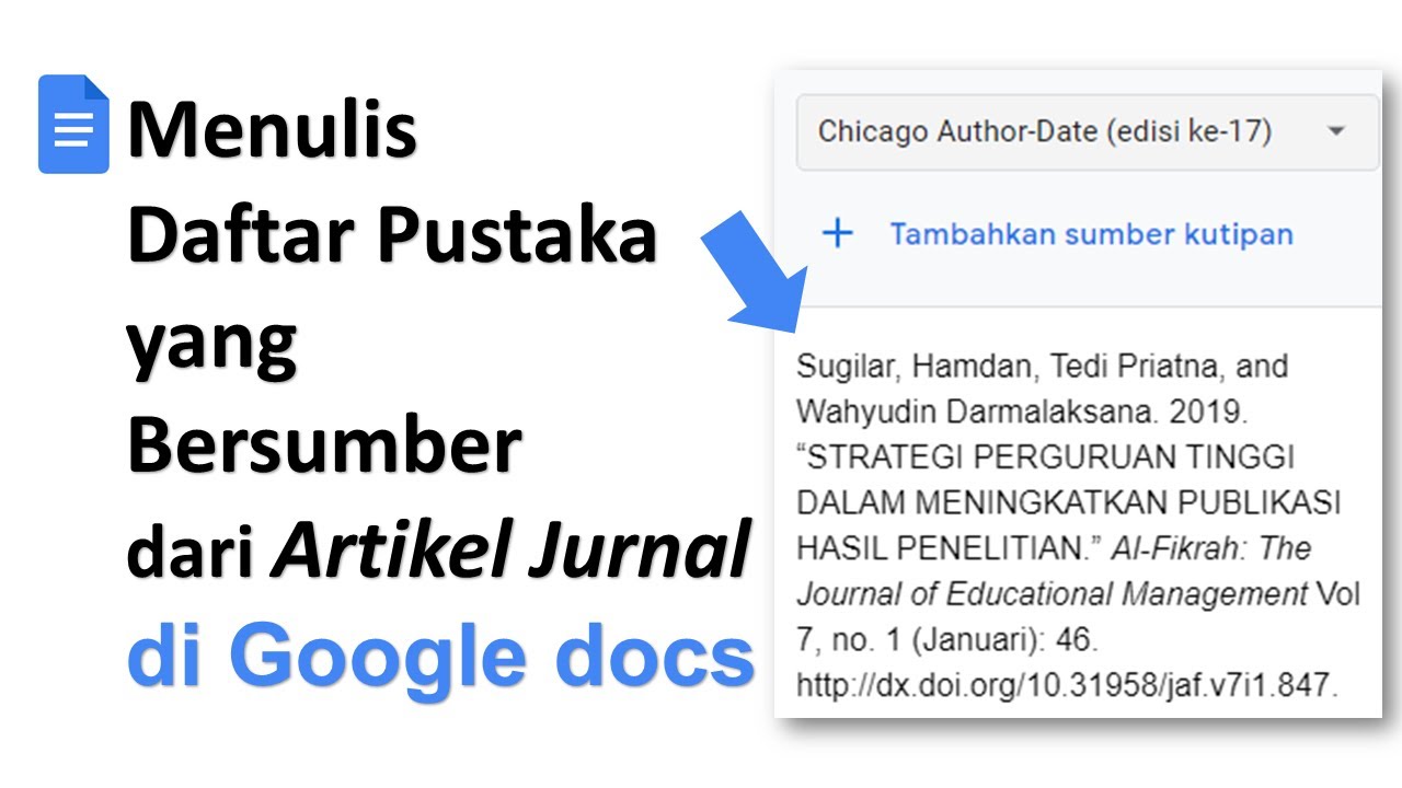 cara menulis daftar pustaka dari artikel jurnal online di google docs