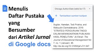 cara menulis daftar pustaka dari artikel jurnal online di google docs