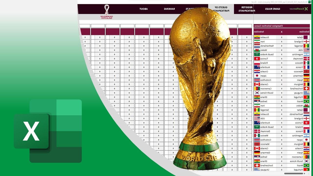 Tabela da Copa do Mundo 2022 Editável - Loja Excel Easy