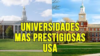 Mejores UNIVERSIDADES de ESTADOS UNIDOS (USA)   Ranking mas Prestigiosas