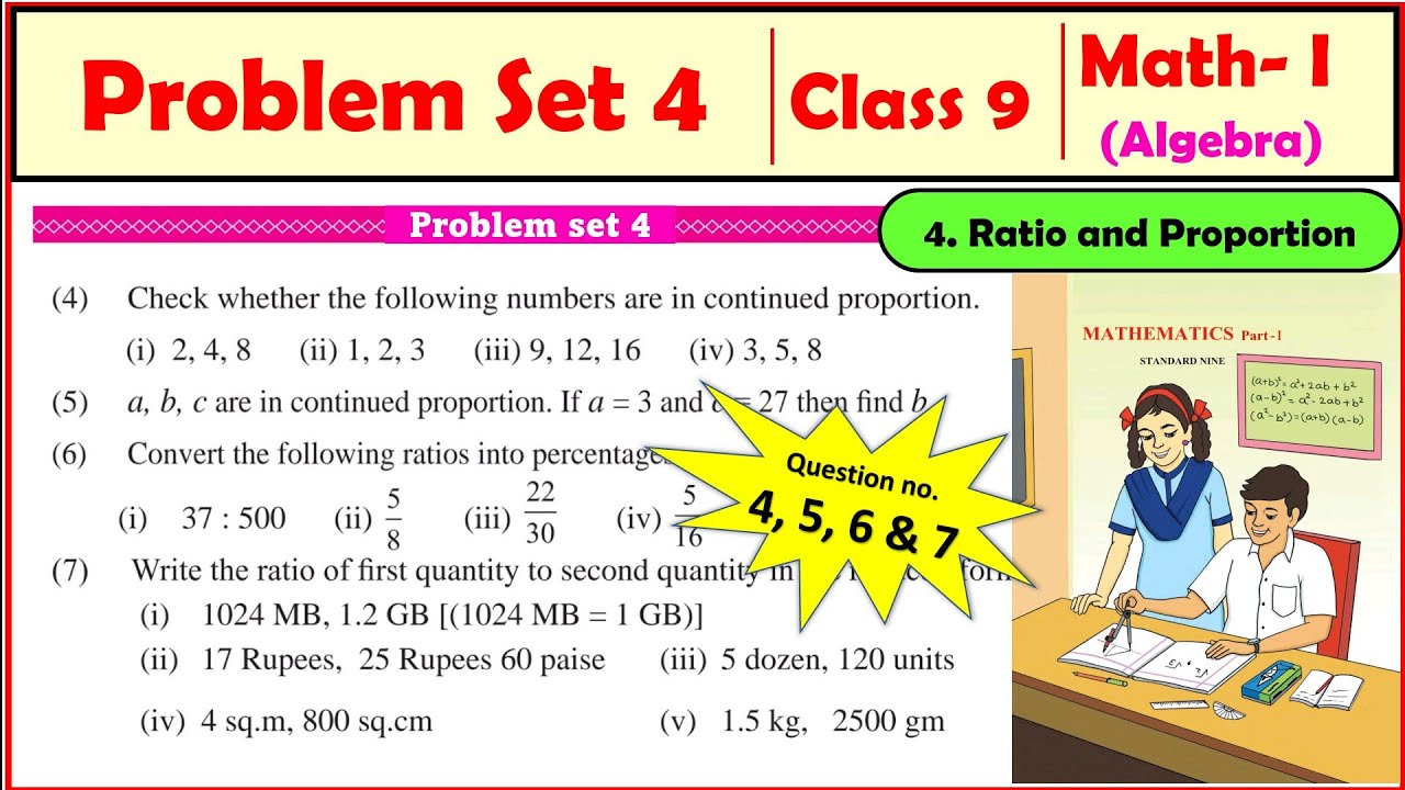 Problem set 4 Class 9 Maths Part 1 | Chapter 4 Ratio and proportion ...