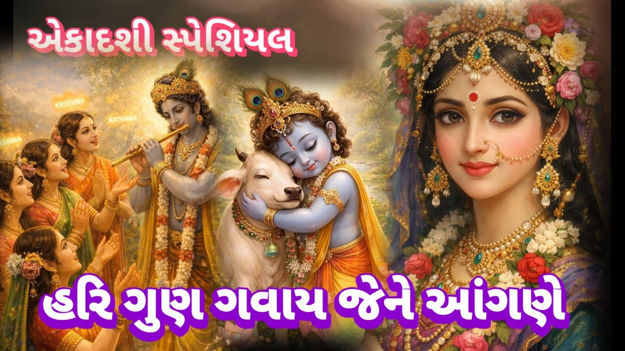 એકાદશી નિમિત્તે નું ભજન|| 👇લખેલું છે|| Vishu Bhakti Vandana Krishna bhajan