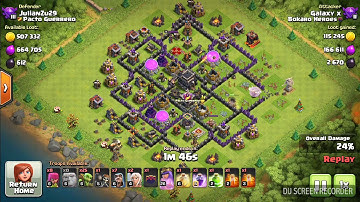Th9 farming , queen walk with giant attack and goblin knife attack statergy d.e farming