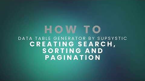 How To Create Sorting, Search and Pagination Using Data Table Plugin