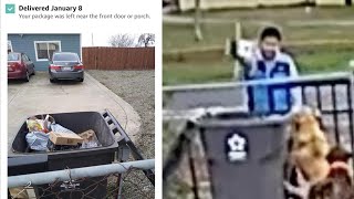 Caught on Camera: Amazon driver tosses package into trash can