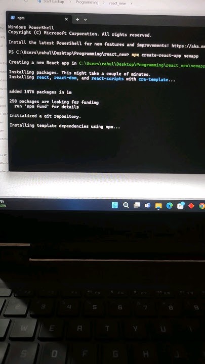 Npx Create React App #reactjs #javascript #education #coder #shorts # ...
