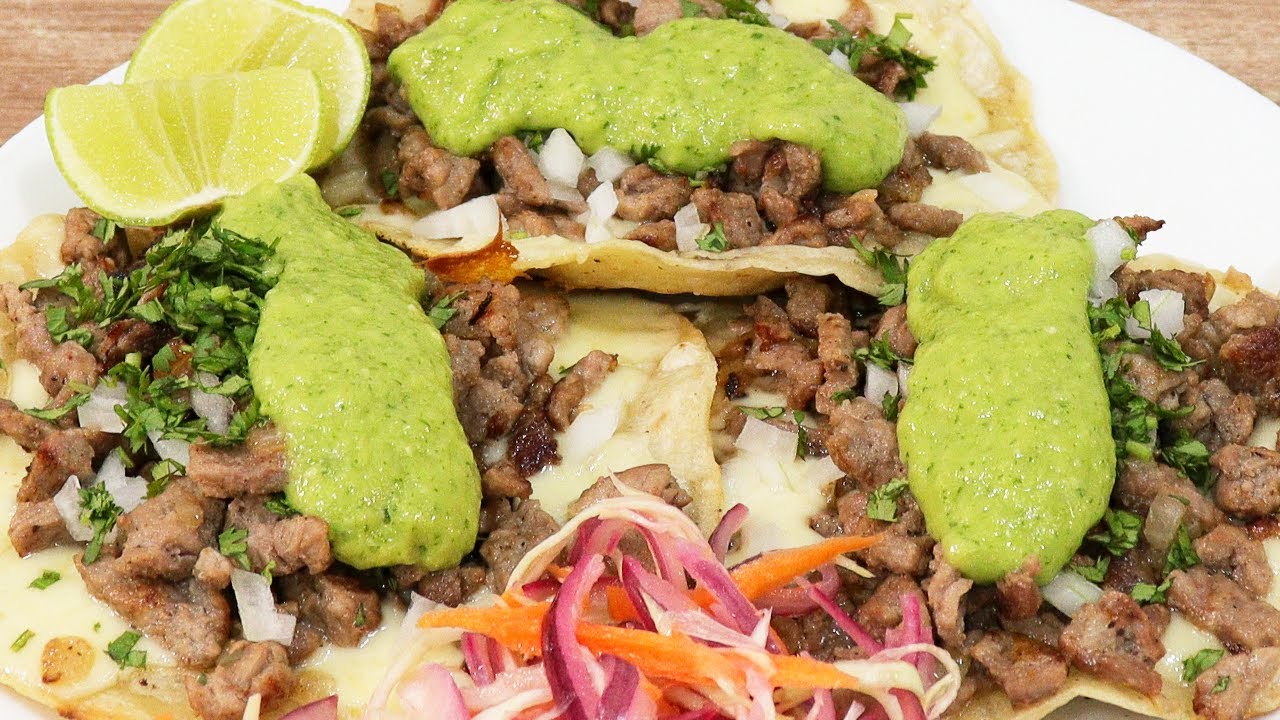 Tacos de bistec con queso YouTube
