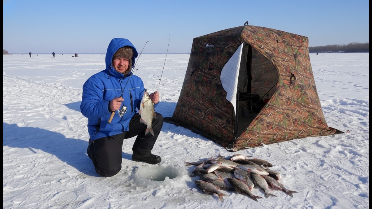 Трудовая Астраханская рыбалка. Моя первая ночёвка на льду