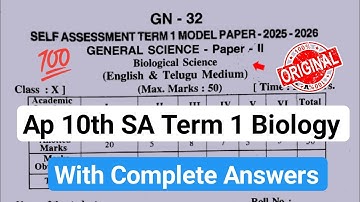 💯Ap 10th class biology Sa Term 1 model paper 2025|10th SA1 biology question paper and answers 