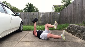 Deadbug Single Arm Dumbbell Press