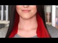 Скрытое цветное окрашивание волос в красный