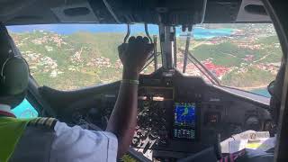 [Winair] Cockpit view Landing at St. Barths AirPort (SBH/TFFJ)