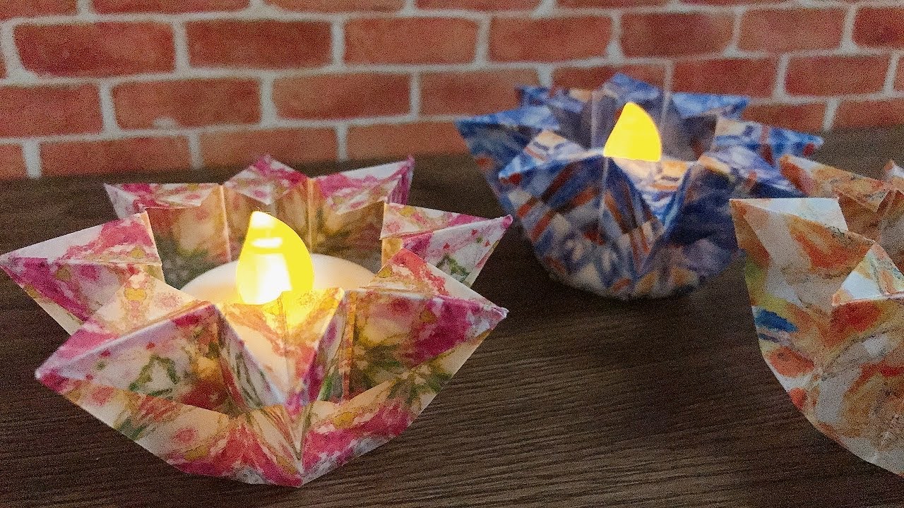折り紙箱 立体的でおしゃれな星の箱を作ってみた 作り方 折り紙1枚で作れます Ledキャンドルホルダー Origami Star Box Kawaii Pastime 折り紙モンスター