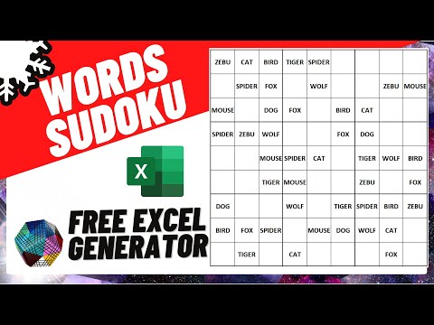 WORDS SUDOKU EXCEL GENERATOR FREE ON GUMROAD