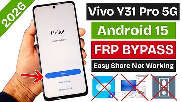 Vivo Y31 Pro 5g FRP Bypass 2026 Android 15 | Without PC | Remove Google Account Lock | 100% Unlock