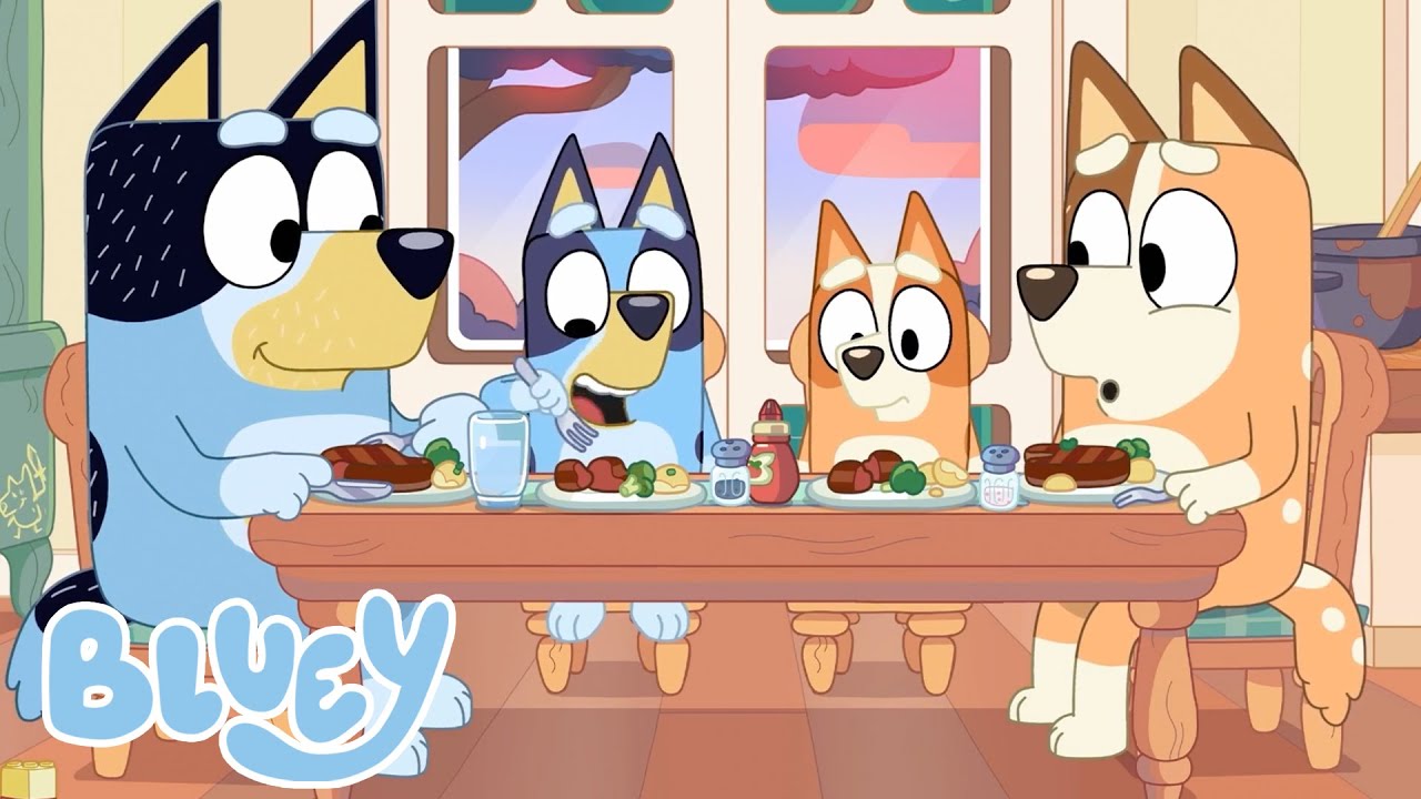 Desfrute de uma refeição festiva com Bluey 💙🍰🎅 | Bluey Português Brasil Canal Oficial