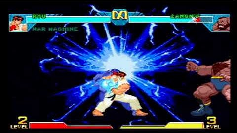 Marvel vs Capcom (PSone): Ryu and War Machine Invisible Projectiles