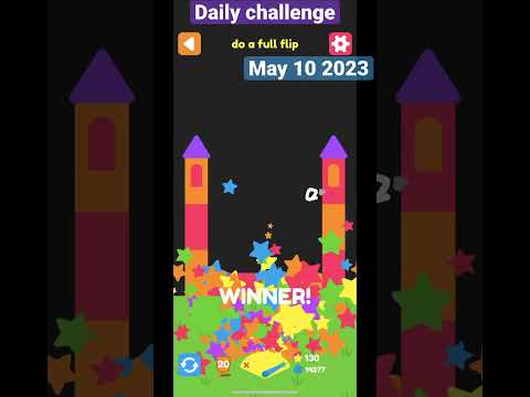 Squiggle drop - daily challenge may 10 | do a full flip #applearcade #squiggledrop