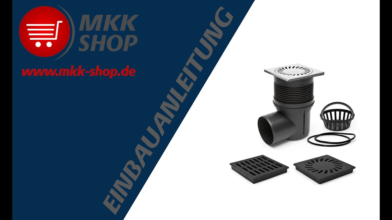 Einbauanleitung sowie Montagebeispiel für Kellerablauf Wasserablauf Bodenablauf Hofablauf Carport