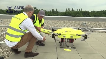 SESAR JU project SAFIR-MED: BVLOS transportation flight over a city, EASA UAS compliant.