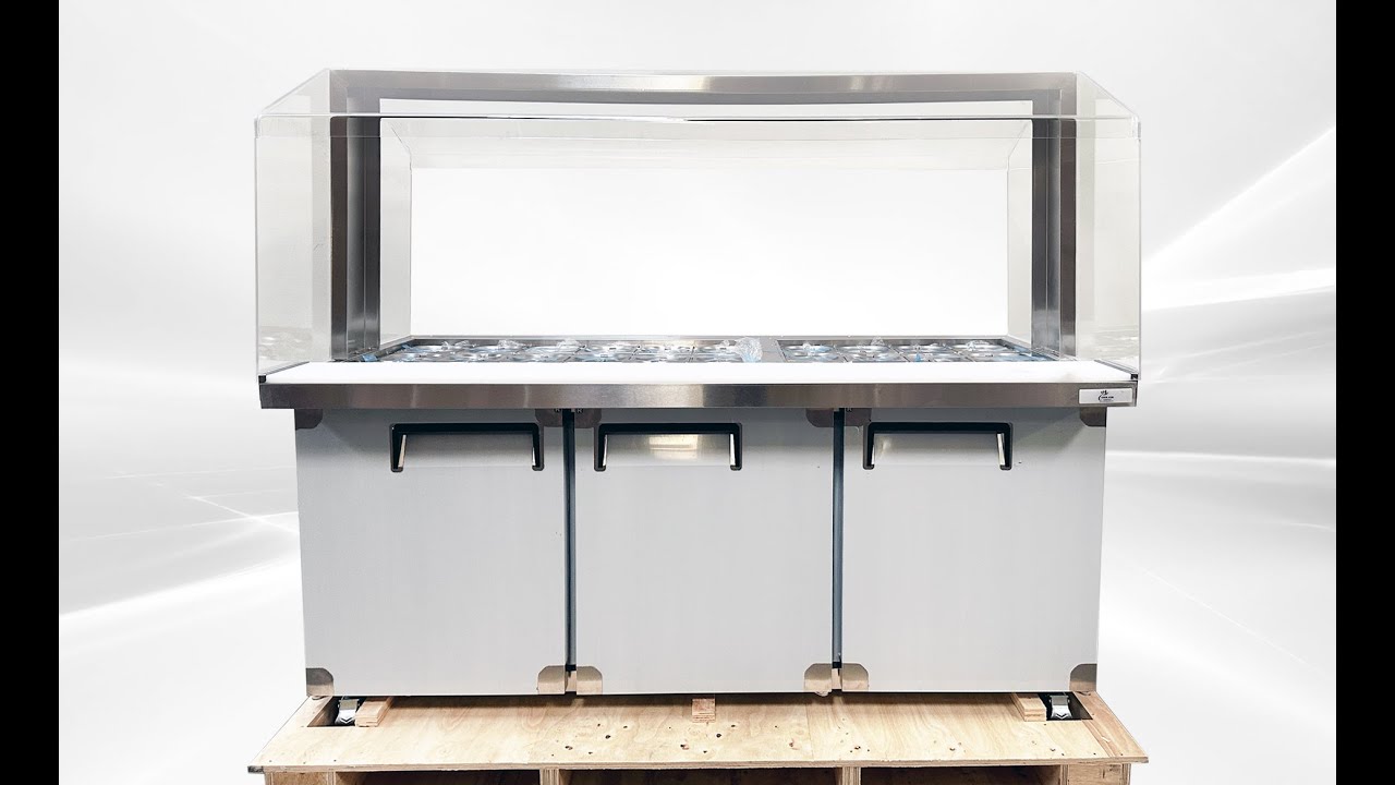 72Ins Food Acrylic Cover Refrigerated Buffet Cold Table Salad display ...