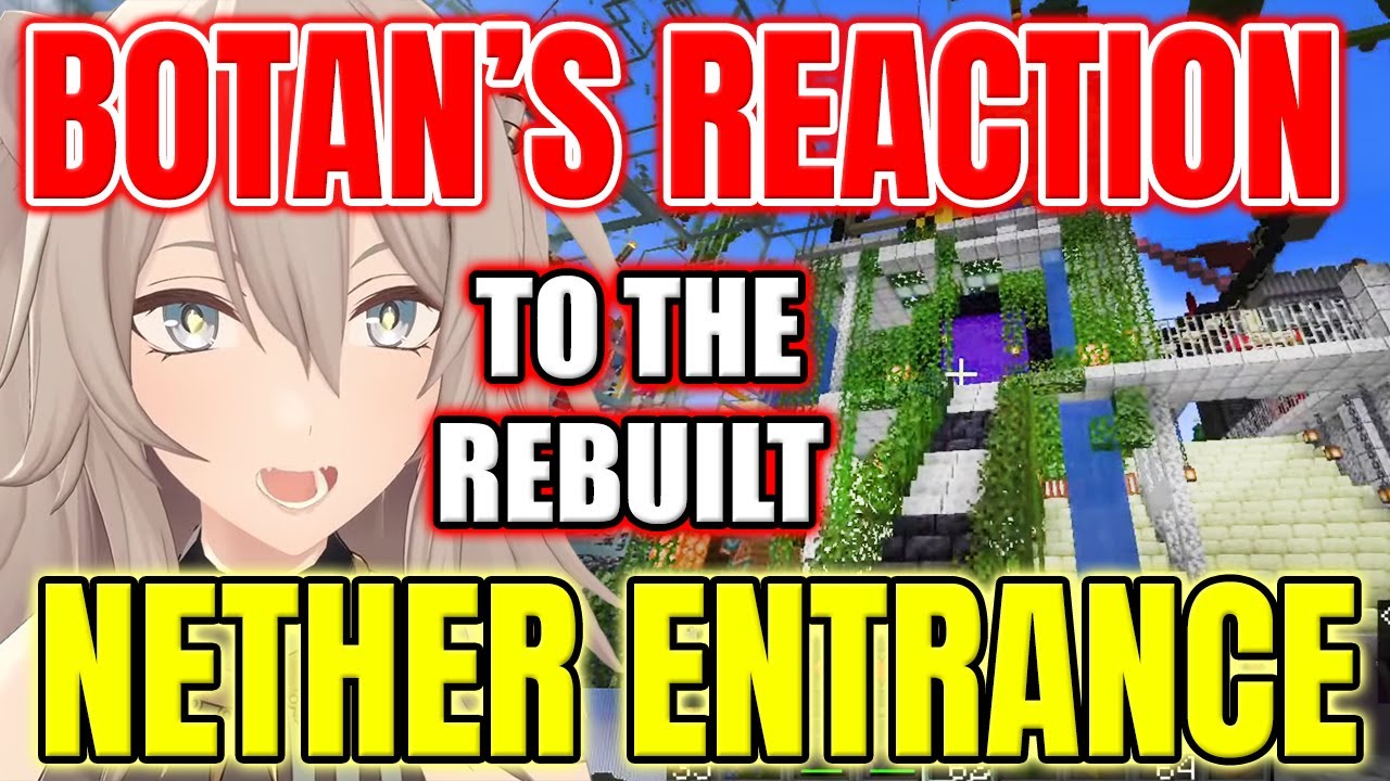 【ENG Sub】Botan Reacts To Nether Access Redesign By Flare & Polka - Minecraft【Hololive】