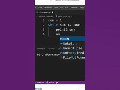 How to print numbers from 1 to 100 in Python #shorts - YouTube