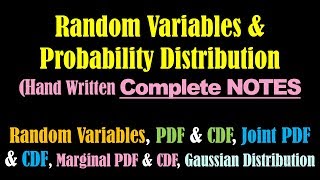 Random Variables and Probability Distribution Notes (PPT)- PDF and CDF