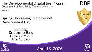 The Developmental Disabilities Program's Spring Continuing Professional Development Day