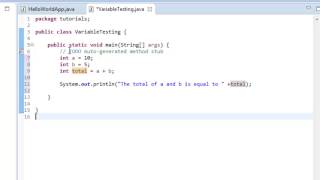 Java Tutorial 3: Intro to Variables