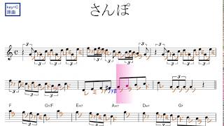 さんぽ 井上あずみ 映画 となりのトトロ Op 原曲key 固定ド読み ドレミで歌う楽譜 コード付き Youtube