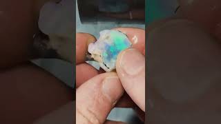 See inside an uncut gem #uncutgems #gemstone #blackopal #opal