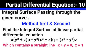 Integral Surface Passing through the given curve l Lagrange Method l Partial Differential Equation