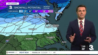 Possible Snowfall Totals For Virginia, North Carolina Ahead Of Expected Winter Weather