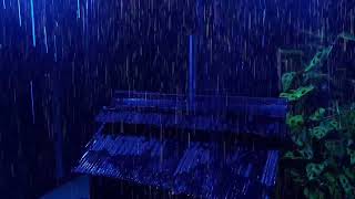 Night Rain Thunderstorm Sounds for Sleeping | Heavy Hurricane Rain, Powerful Thunder Sounds