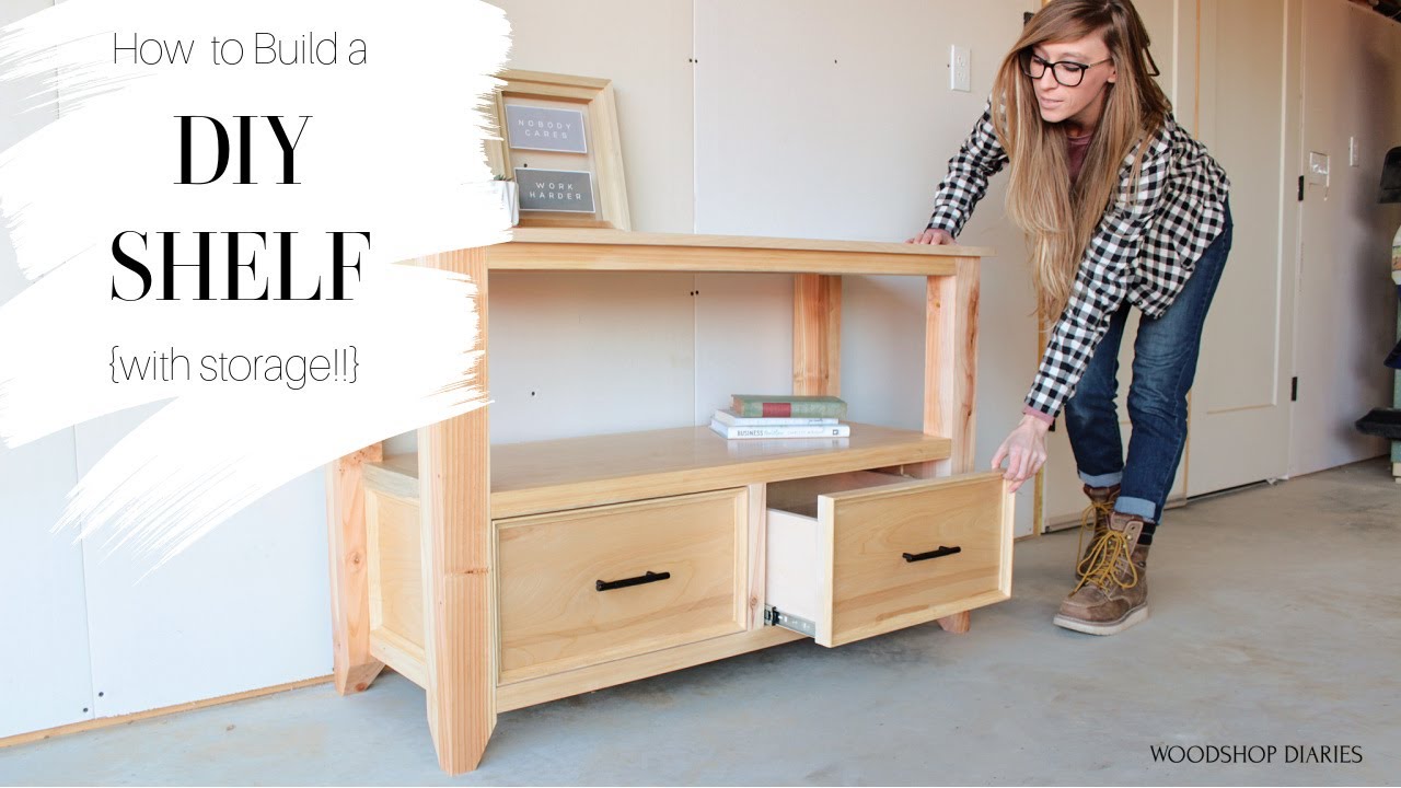 DIY Console Table with Drawers! {Made from Plywood and 2x4s!}