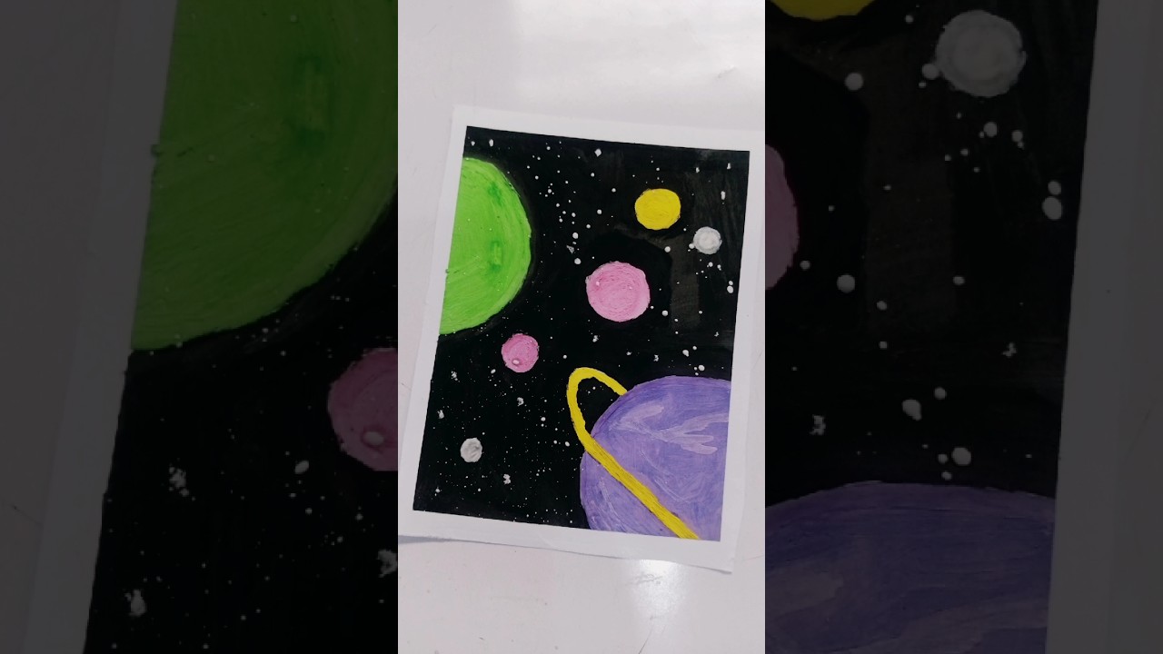 Acrylic painting|easy solar system painting idea