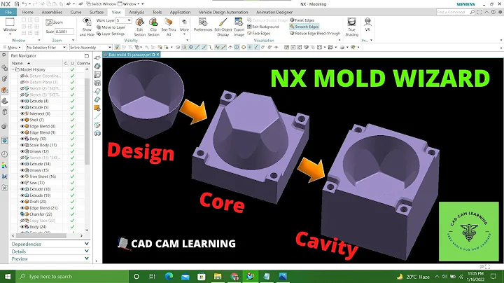 #Nx #Mold Wizard #Core Cavity #Exercise 2 #cad cam learning