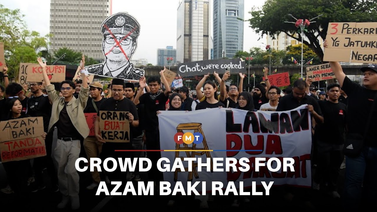 Crowds gather in KL for Azam Baki rally