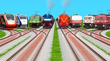 Vande Bharat High-Speed Crossing on Bumpy Gradient Railroad Tracks 🚄⚡ | indian train simulator game 