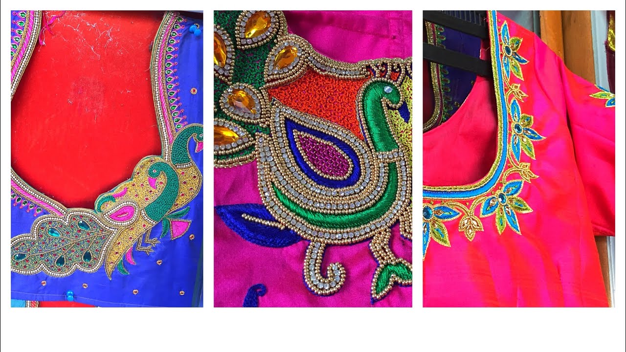 Top 10 Aari Embroidery Blouse Neck Designs / Bridal Blouse ...