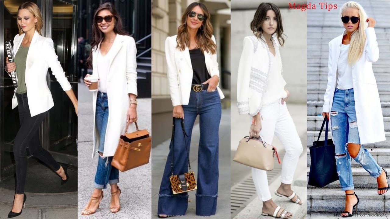 BLAZER O SACO BLANCO CON JEANS?SUPER CHIC? - YouTube