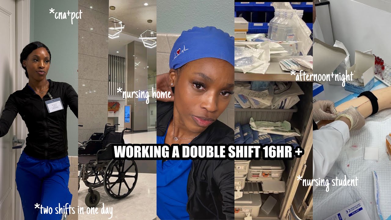 WORKING 16 HOUR SHIFTS | A DAY IN A LIFE OF A PATIENT CARE TECH + CNA 🫀🩺!! #nursingstudent