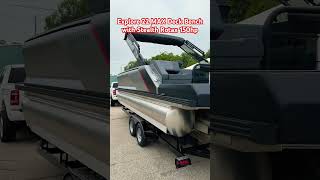 2024 Manitou Explore 22 MAX Deck Bench w/BRP Stealth Rotax 150hp OB.  #letsgoboating #explore