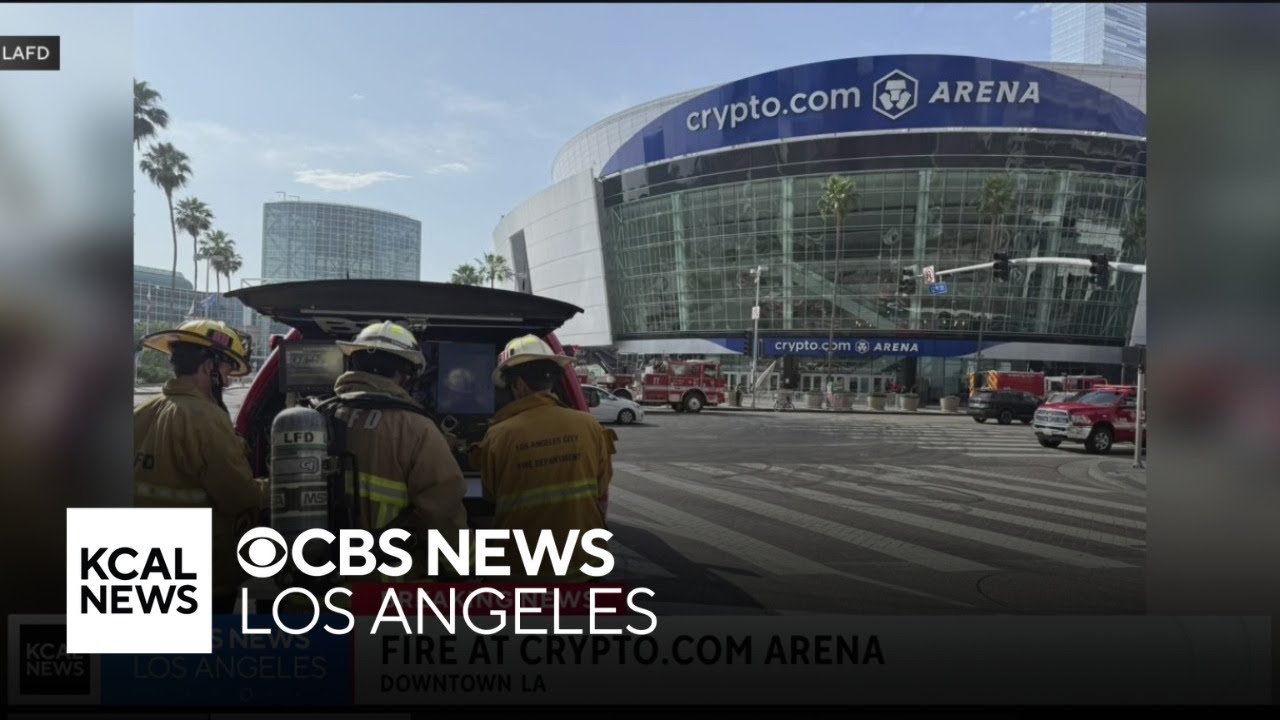 Firefighters battle fire at Crypto.com Arena